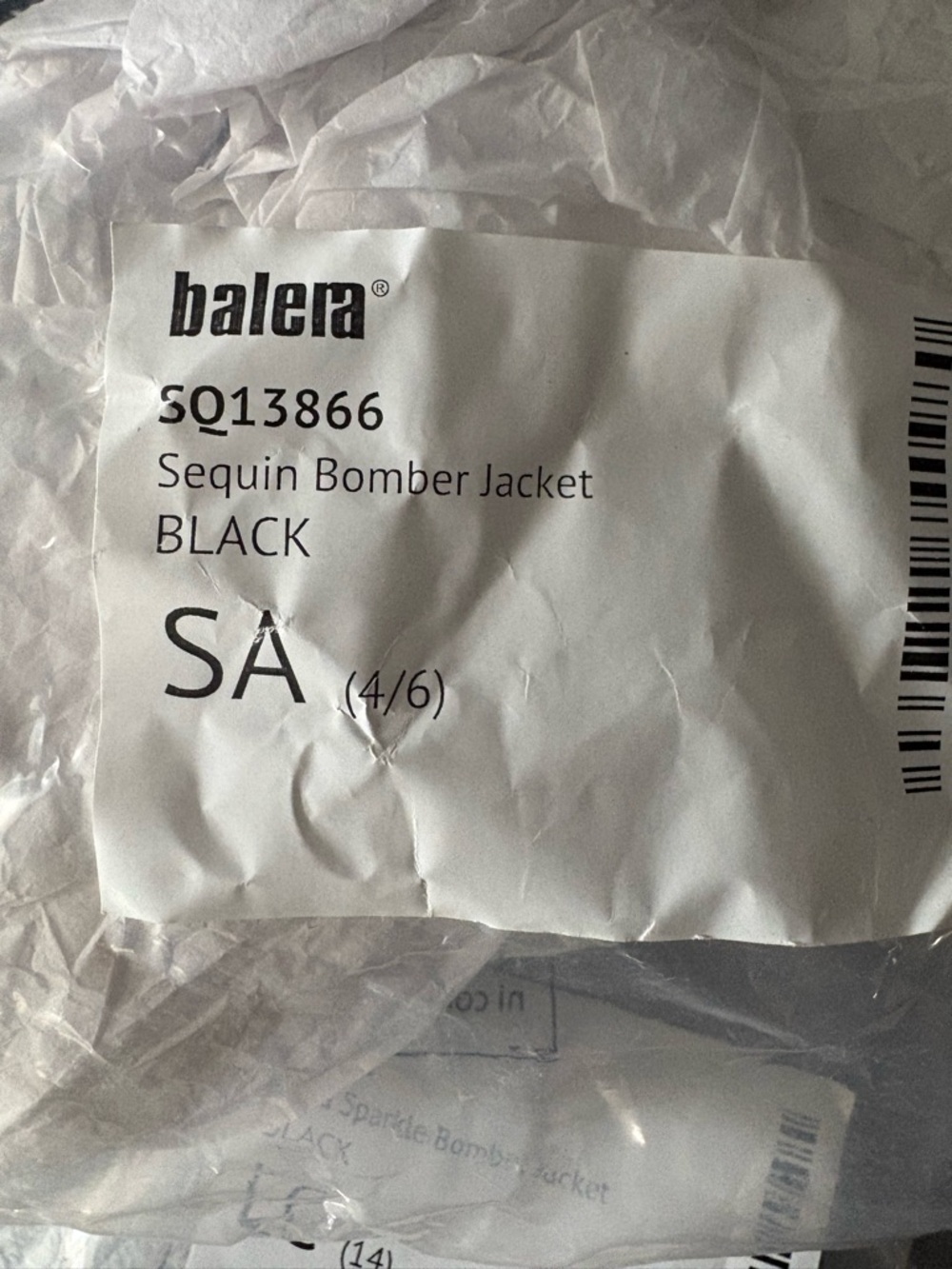 balera Black Sequin Bomber Jacket - Picture 6 of 9